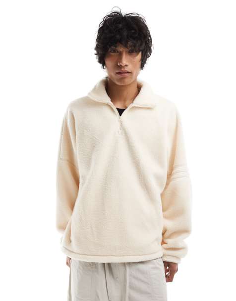adidas Originals - Neuclassics - Fleece sweatshirt met 1/2 rits in beige - view 1