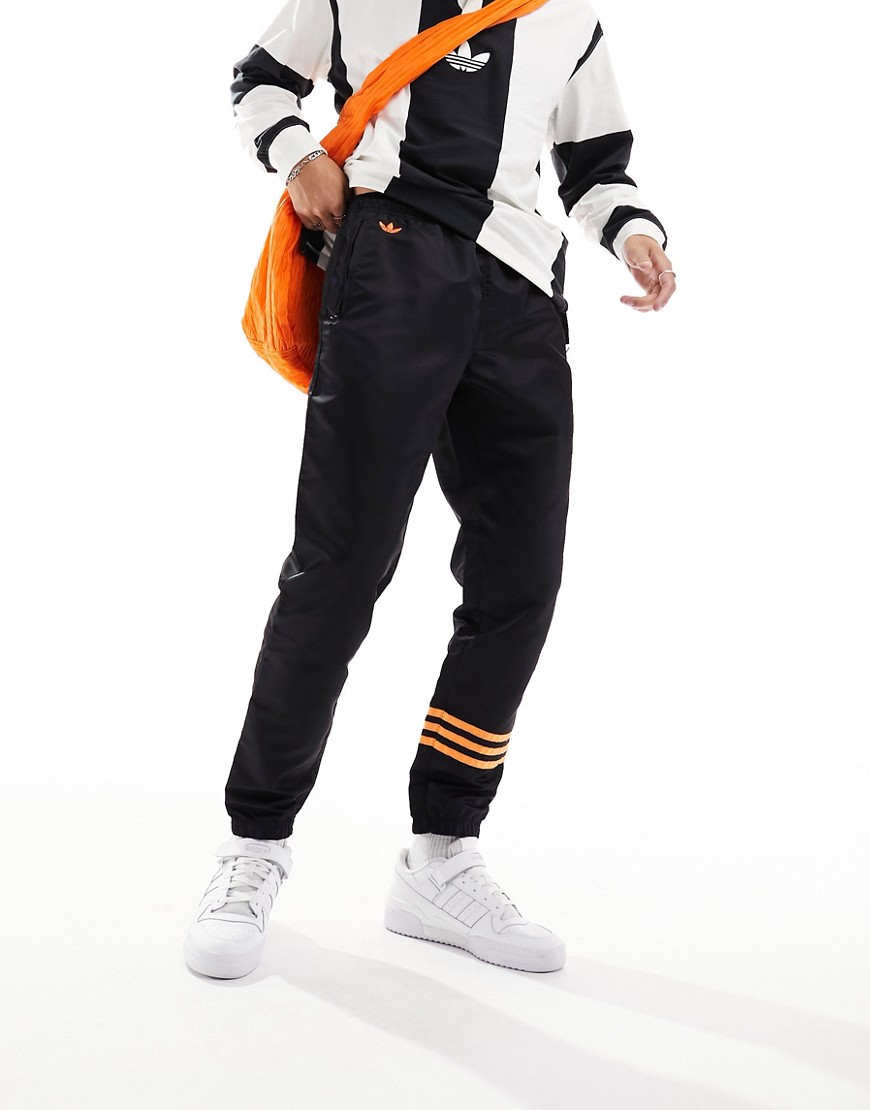 Adidas Originals Neuclassics Joggers In Black And Orange