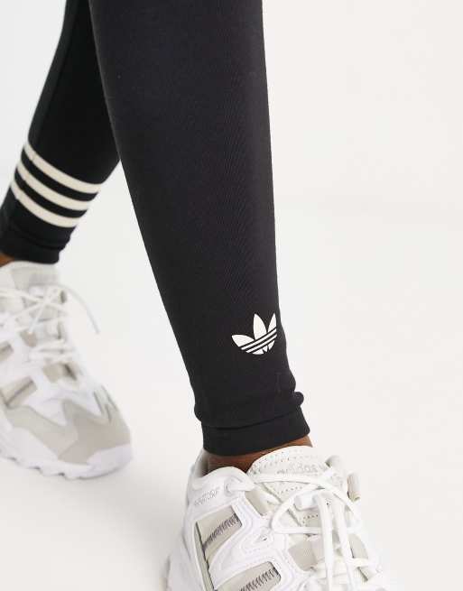 Adidas trefoil leggings black best sale and white