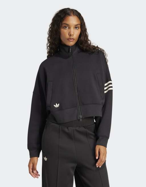 adidas Originals - Neuclassics - Sort træningsjakke med hvide detaljer