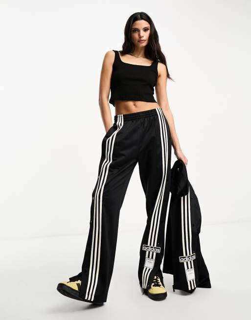 adidas Originals – Neutral Court Adibreak – Czarne spodnie z szerokimi nogawkami
