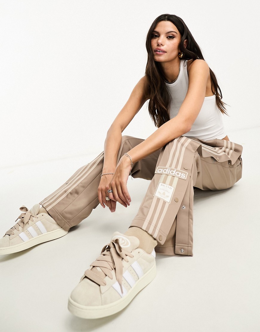 adidas Originals 'Neutral Court' adibreak wide leg trousers in chalky beige-Brown