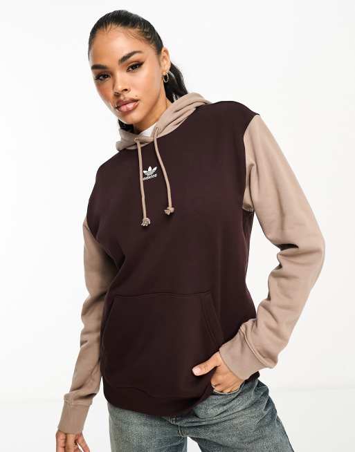 adidas Originals Neutral Court hooded sweatshirt in brown