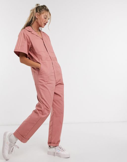 Pink on sale adidas jumpsuit