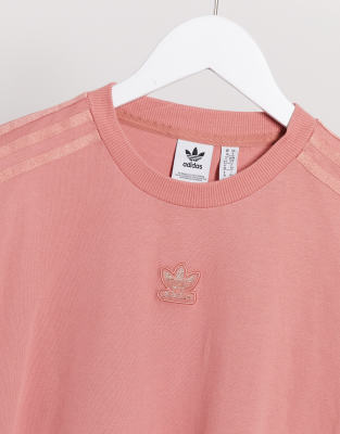 adidas originals new neutrals logo sweatshirt in pink