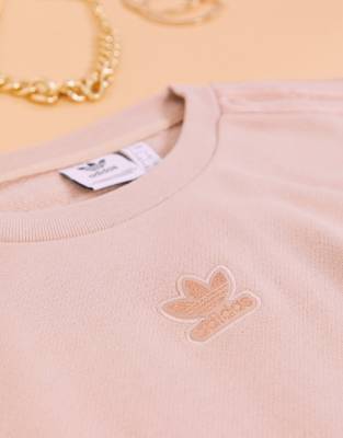 adidas originals new neutrals logo sweatshirt in beige