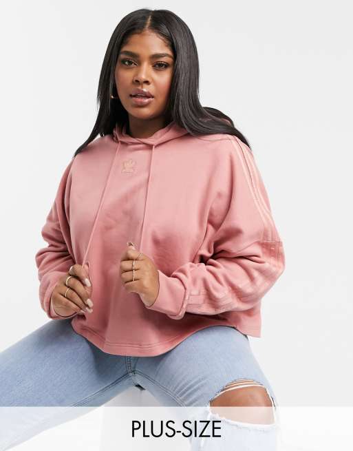 Adidas crop hoodie sales pink