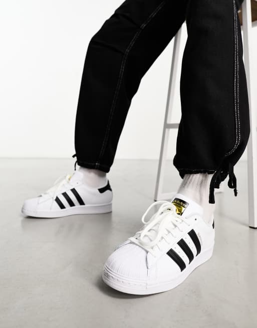 Adidas originals superstar sneaker in white and black best sale