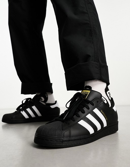 adidas Originals new superstar sneakers in black | ASOS