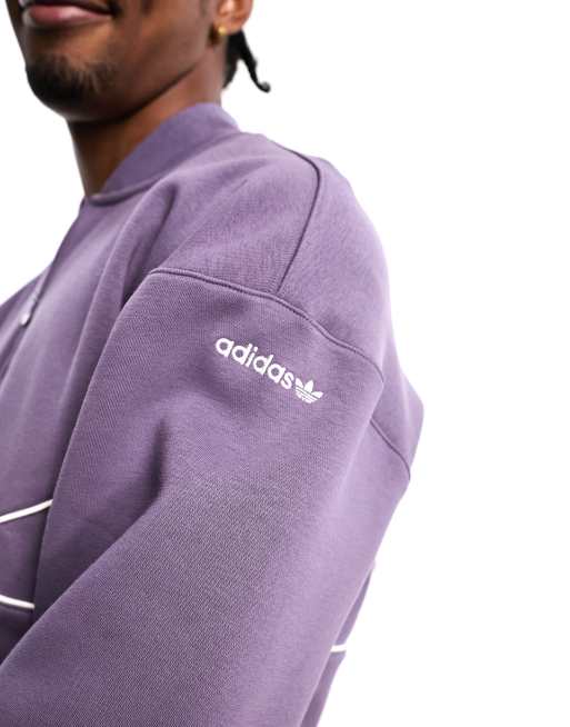 adidas Originals Next chest logo 1 2 zip sweatshirt in purple