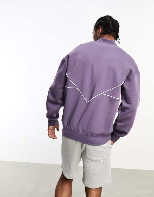 adidas Originals Next chest logo 1 2 zip sweatshirt in purple