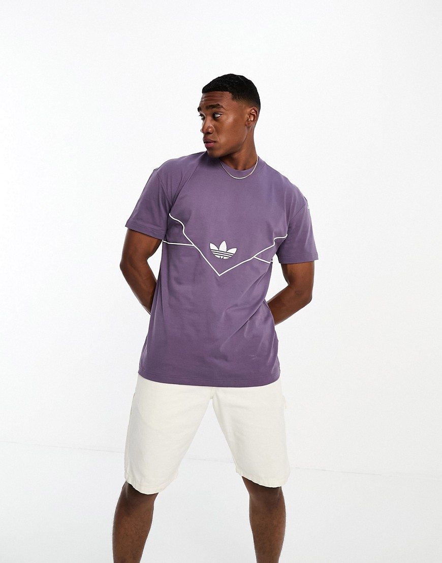 adidas Originals Next chest logo t-shirt in purple