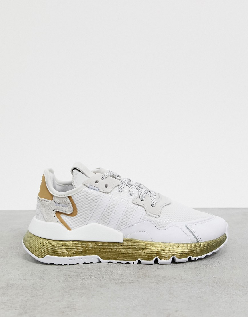 adidas Originals Nite Jogger in white and gold