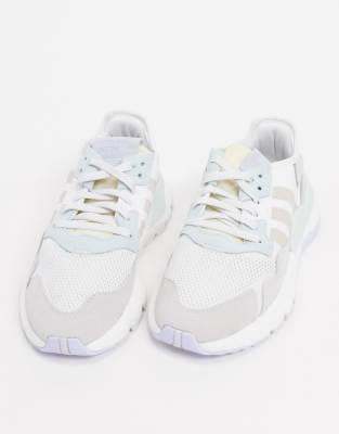 adidas originals nite jogger in white and ice mint