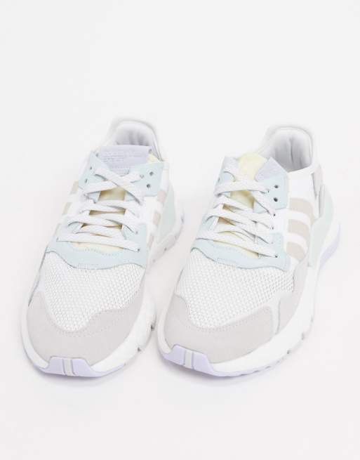 Adidas Originals Nite Jogger In White And Ice Mint Asos