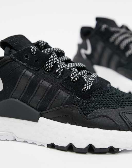 Adidas night jogger outlet black and white