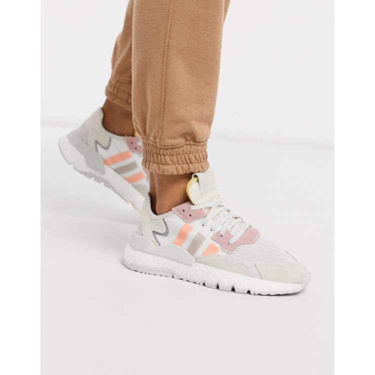 adidas Originals Nite Jogger sneakers in pink and off white