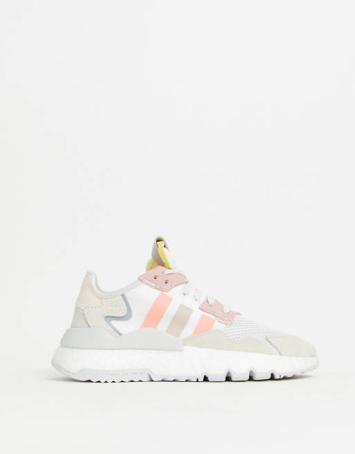 adidas Originals Nite Jogger sneakers in pink and off white ASOS