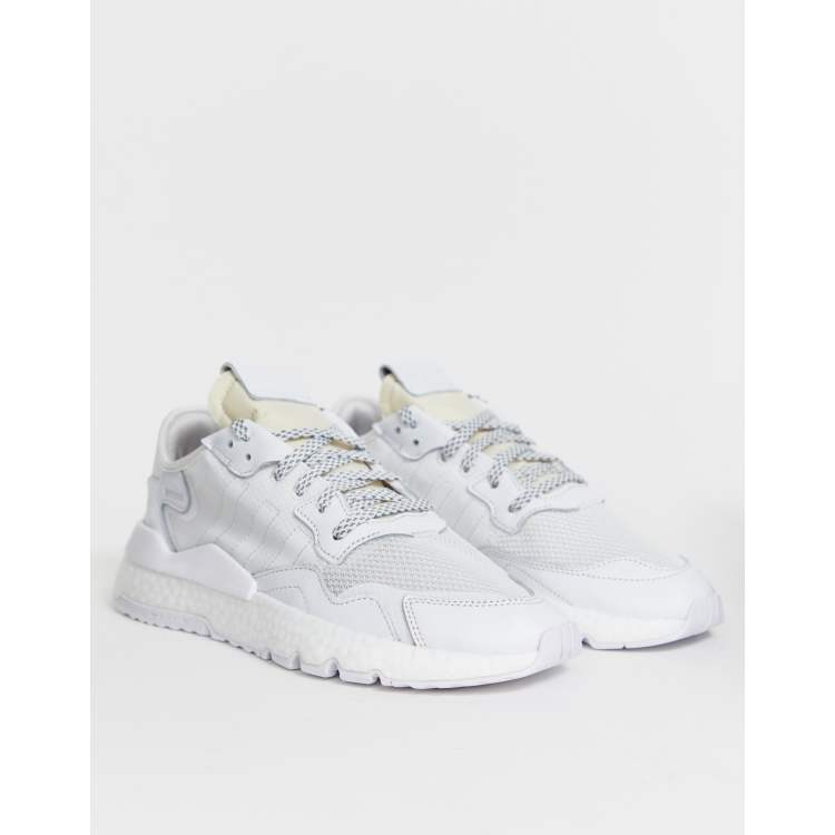 adidas Originals nite jogger sneakers in triple white ASOS