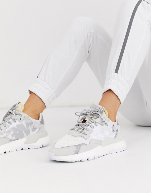 Adidas Originals Nite Jogger Sneakers In White Asos