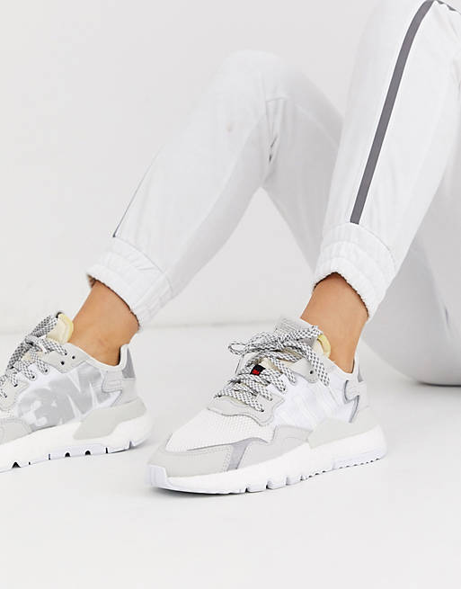 Adidas Originals White Gray Nite Jogger Sneakers