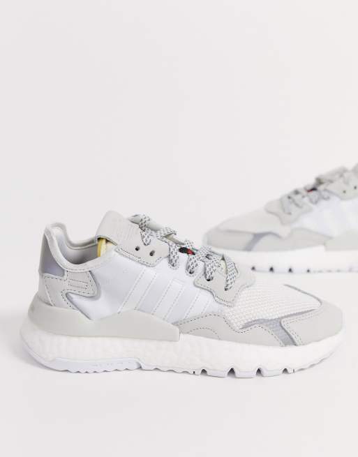 Adidas originals nite sales jogger trainers white cg595