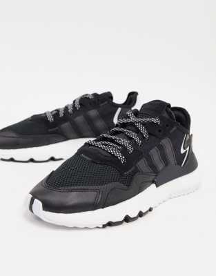 black & white nite jogger trainers