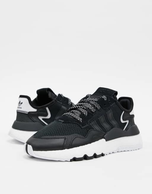 adidas Originals Nite Jogger trainers in black and white ASOS