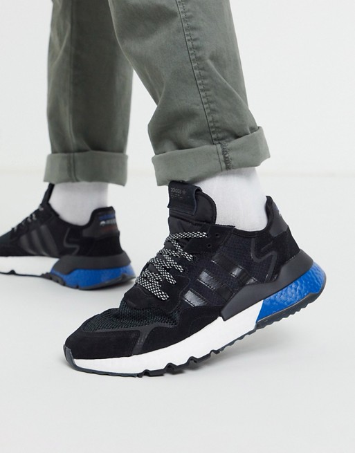 adidas Originals nite jogger trainers in black space tech pack