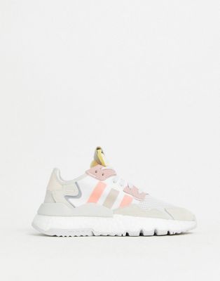 adidas originals nite jogger trainers in silver and gold