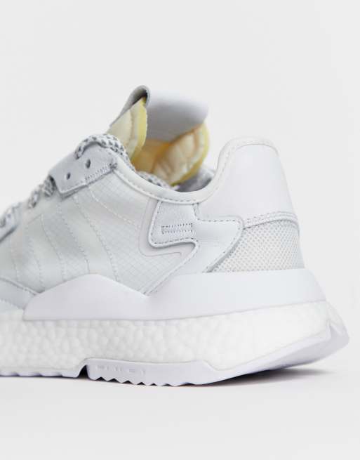 Adidas originals nite jogger trainers in store triple white