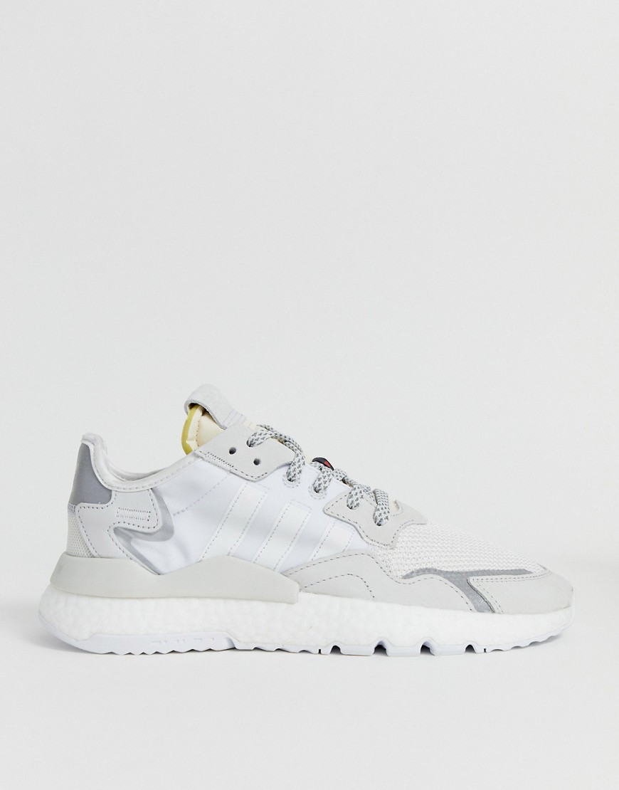 adidas Originals nite joggers trainers in triple white