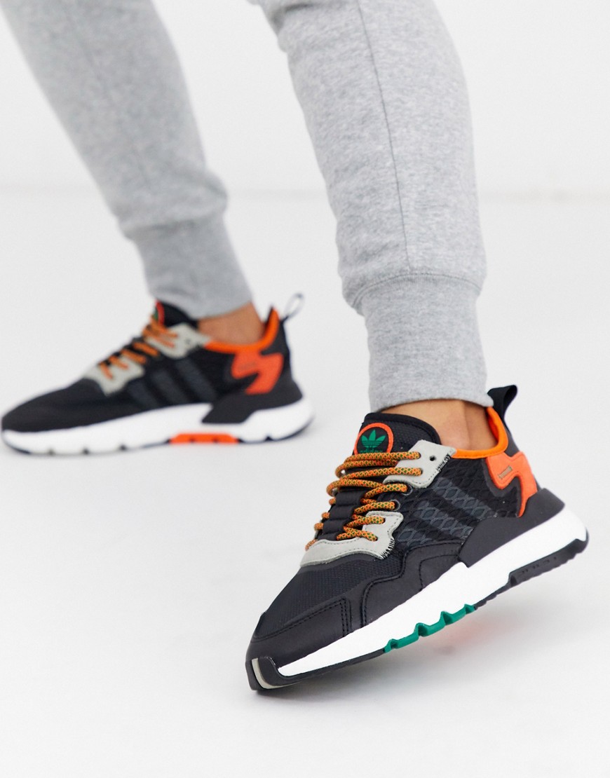 adidas Originals - Nite - Sorte og orange sneakers-Multifarvet