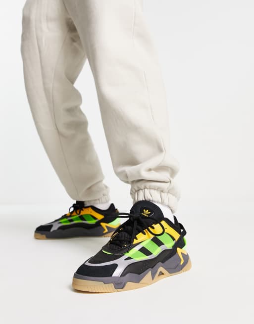 adidas Originals Niteball sneakers in black yellow | ASOS