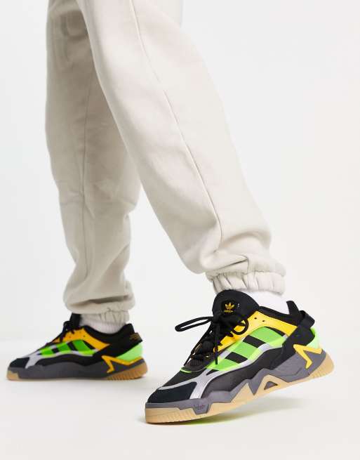 adidas Originals Niteball II sneakers in black and yellow