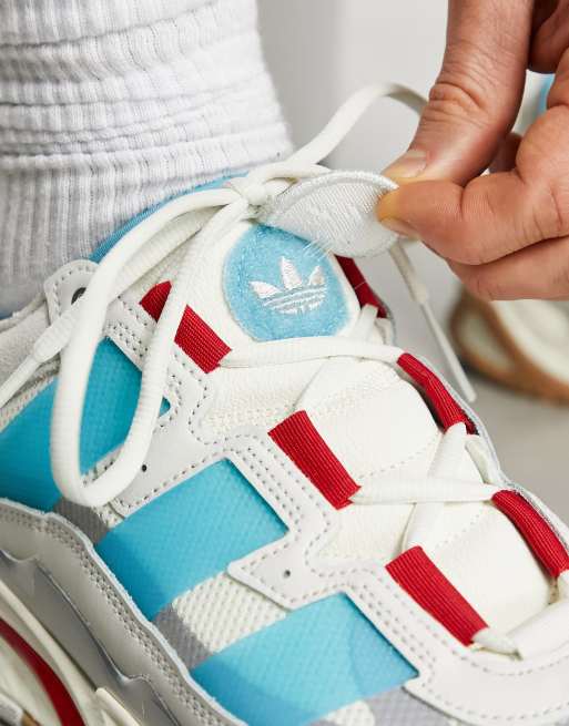 adidas Originals Niteball sneakers in off white and blue ASOS