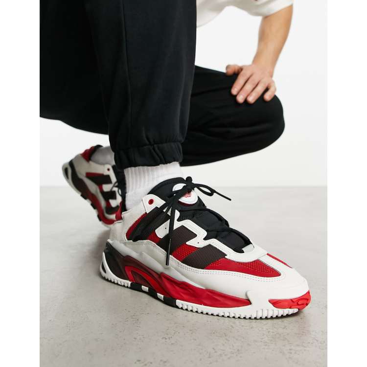 Estado Préstamo de dinero fricción adidas Originals Niteball sneakers in white and red | ASOS