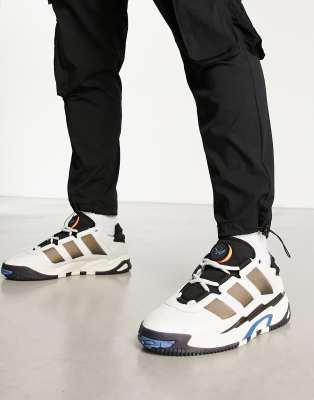 adidas Originals Niteball trainers in white and black