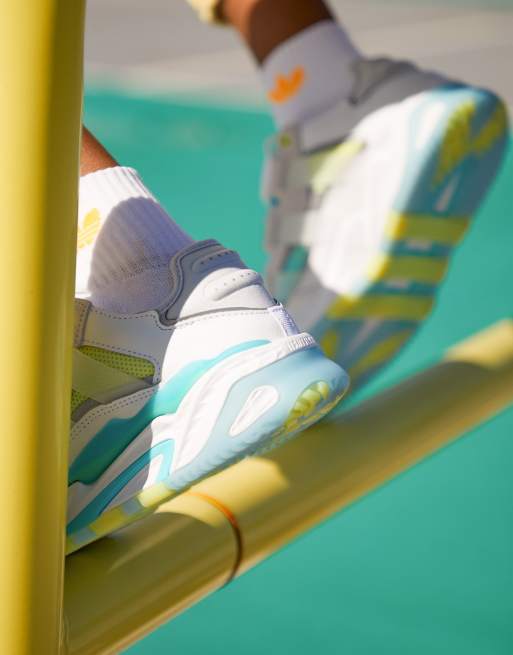 adidas Originals Niteball trainers in white and green ASOS