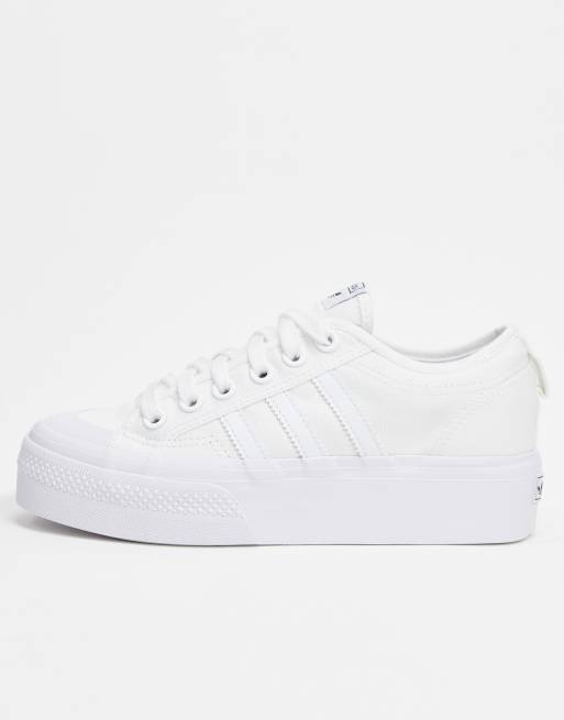 adidas Originals Nizza Baskets semelle plateforme Blanc ASOS