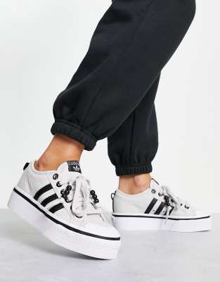 adidas Originals - Nizza - Baskets ?� semelle plateforme - Gris | ASOS