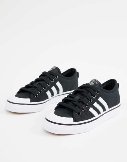 adidas Originals – Nizza – Biało-czarne buty sportowe