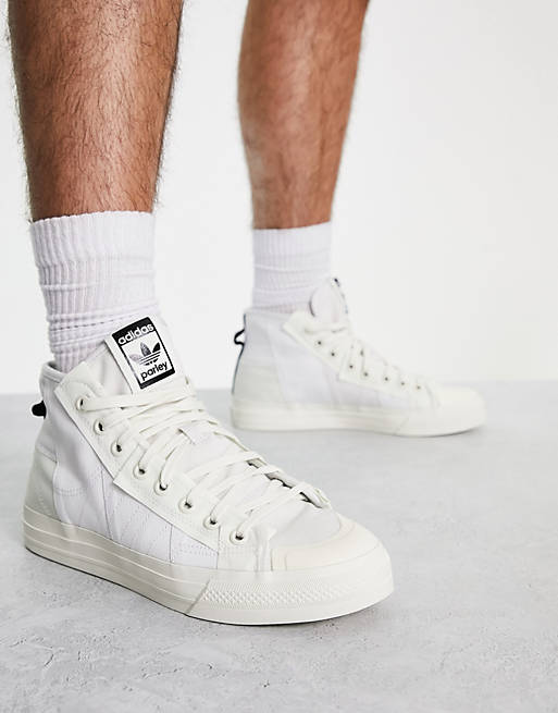 adidas Originals Nizza Hi Parley sneakers in white | ASOS