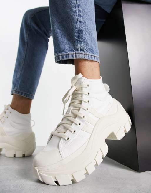 adidas Originals Nizza hi sneakers in white