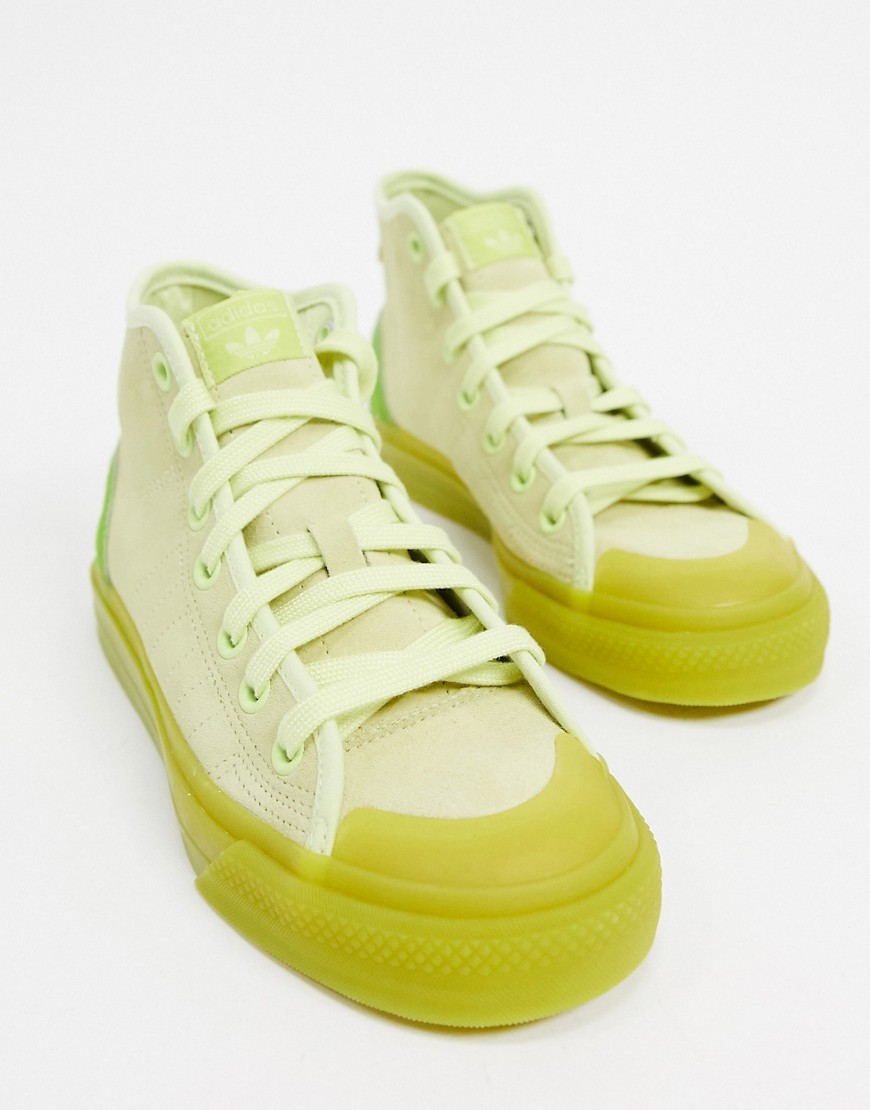 Adidas Originals - Nizza Hi - Sneakers met detail van ponyhaar in groen