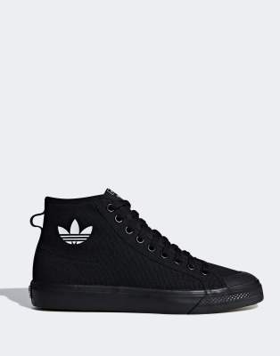 adidas Originals Nizza hi top sneakers in black