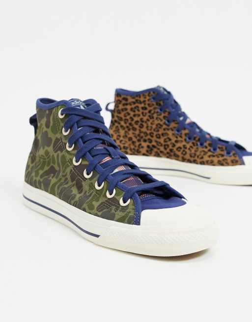 adidas Originals Nizza Hi top sneakers in camo and leopard prints ASOS