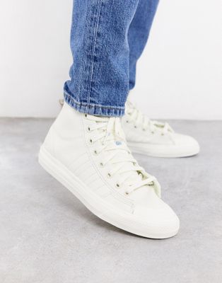 Adidas Originals Nizza High Top | ModeSens Off White Sneakers In Leather-navy