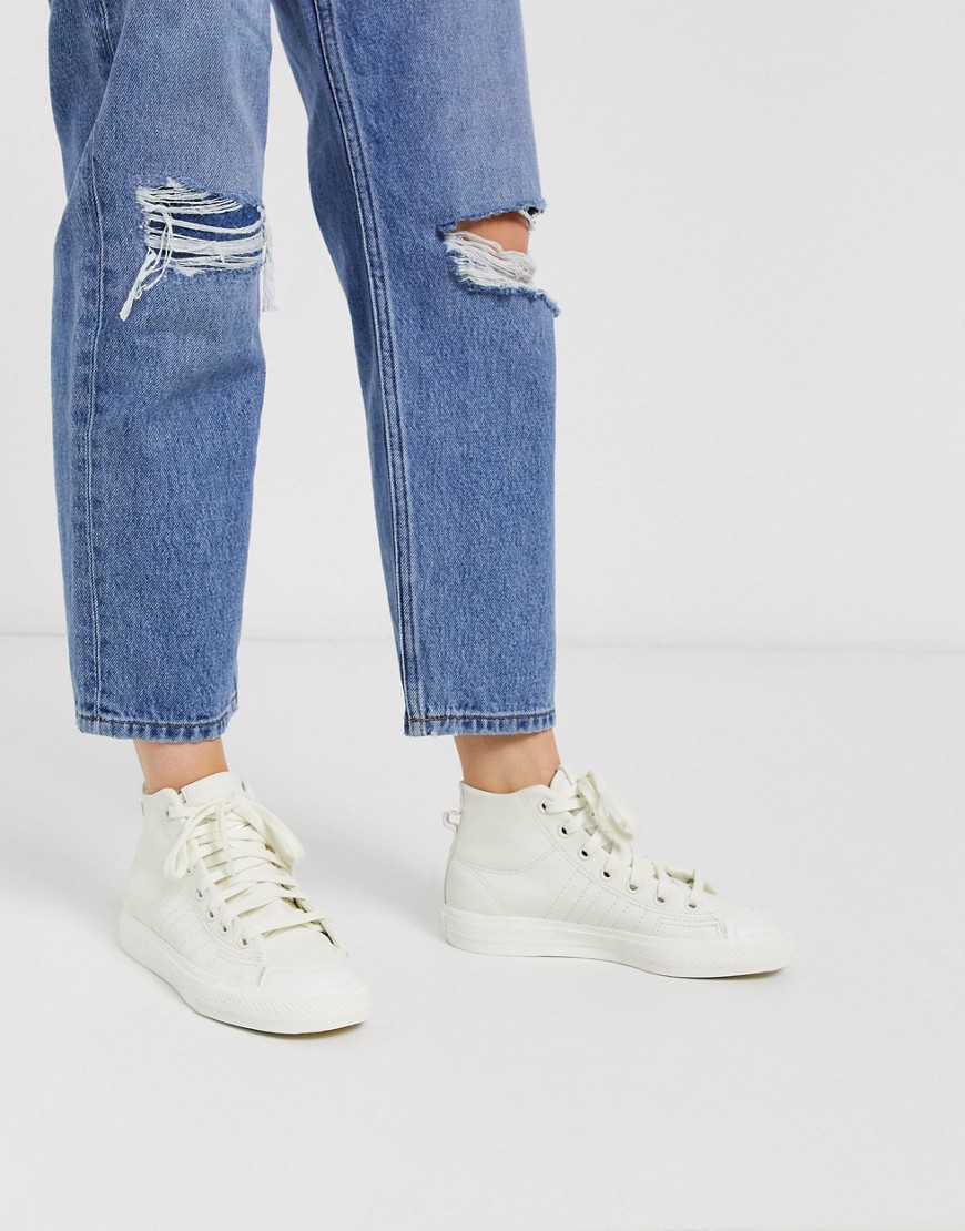 Adidas Originals Nizza Hi-top Sneakers In Off White | ModeSens