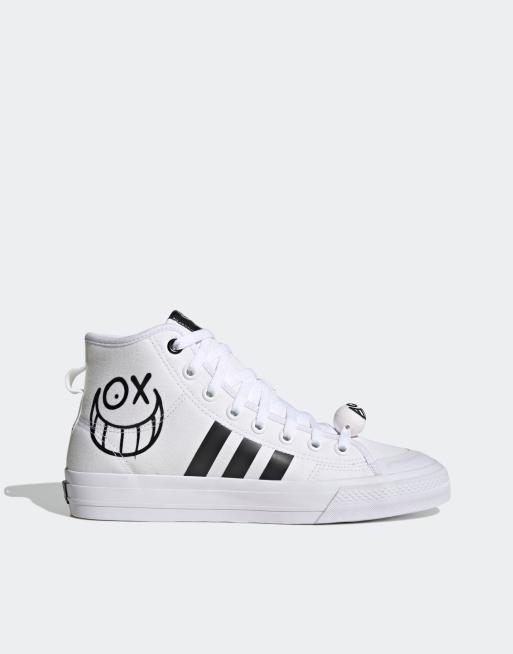 adidas Originals Nizza Hi trainers in white